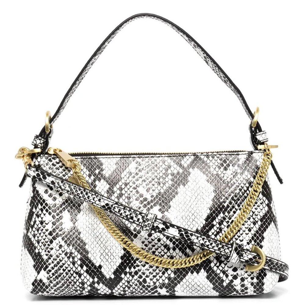 Zac Zac Posen - Zip Top Snake-print Leather Bag - Crossbody or Handbag